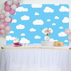 Lofaris Blue Sky White Cloud Cute Simple Birthday Backdrop