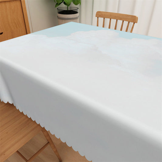 Lofaris Blue Sky White Clound Boho Tablecloth For Dining Decor