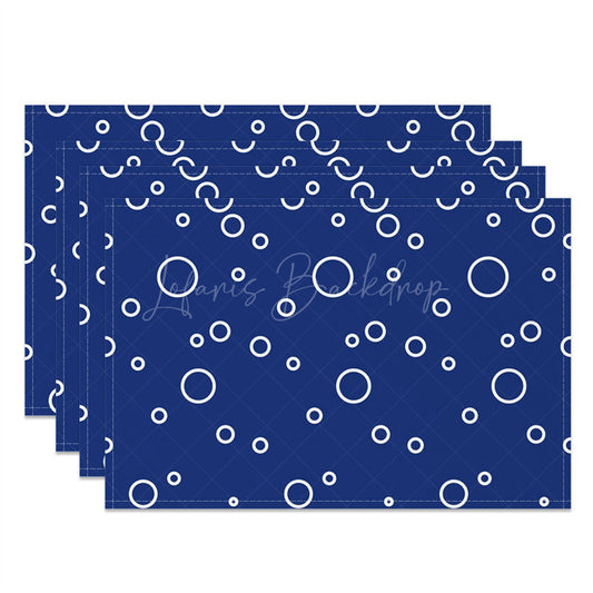 Lofaris Blue White Circles Simple Dining Set Of 4 Placemats