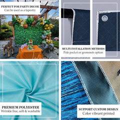 Lofaris Blue White Stripe With Sunflower Graduation Backdrop