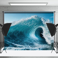 Lofaris Blue White Violent Waves Simple Photography Backdrop