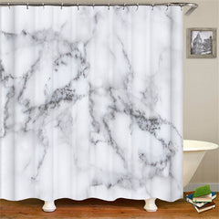 Lofaris Blurred White Grey Marble Artistic Shower Curtain