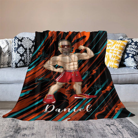 Lofaris Bodybuilding Hoopster Basketball Sports Custom Blanket