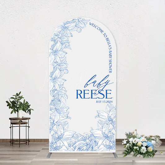 Lofaris Bohemain Blue White Flowers Chiara Arch Backdrop