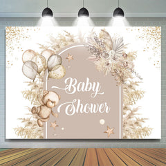 Lofaris Bohemian Floral Bear Feather Baby Shower Backdrop
