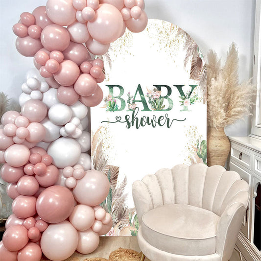 Lofaris Boho Cactus Baby Shower Double Sided Arch Backdrop
