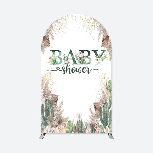 Lofaris Boho Cactus Baby Shower Double Sided Arch Backdrop