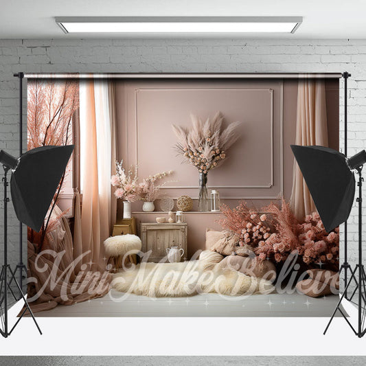 Lofaris Boho Floral Photo Booth Spring Backdrop For Mini Session