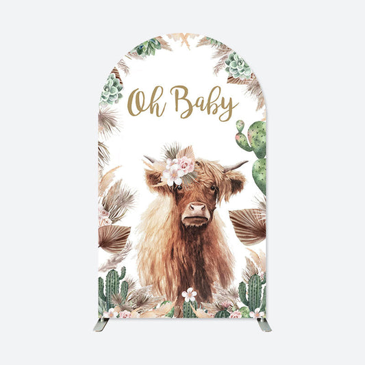 Lofaris Boho Oh Baby Cow Double Sided Chiara Arch Backdrop