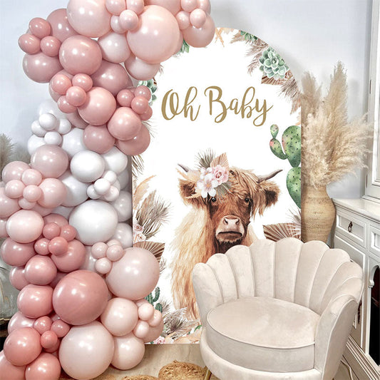 Lofaris Boho Oh Baby Cow Double Sided Chiara Arch Backdrop