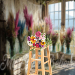 Lofaris Boho Room Feather Flower Vase Spring Photo Backdrop
