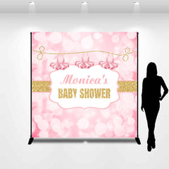 Lofaris Bokeh Pink Gold Personalized Baby Shower Backdrop