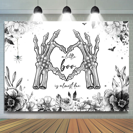 Lofaris Boo Hand Bones Floral Halloween Baby Shower Backdrop
