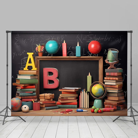 Lofaris Books Stationery Desk Back To School Party Backdrop
