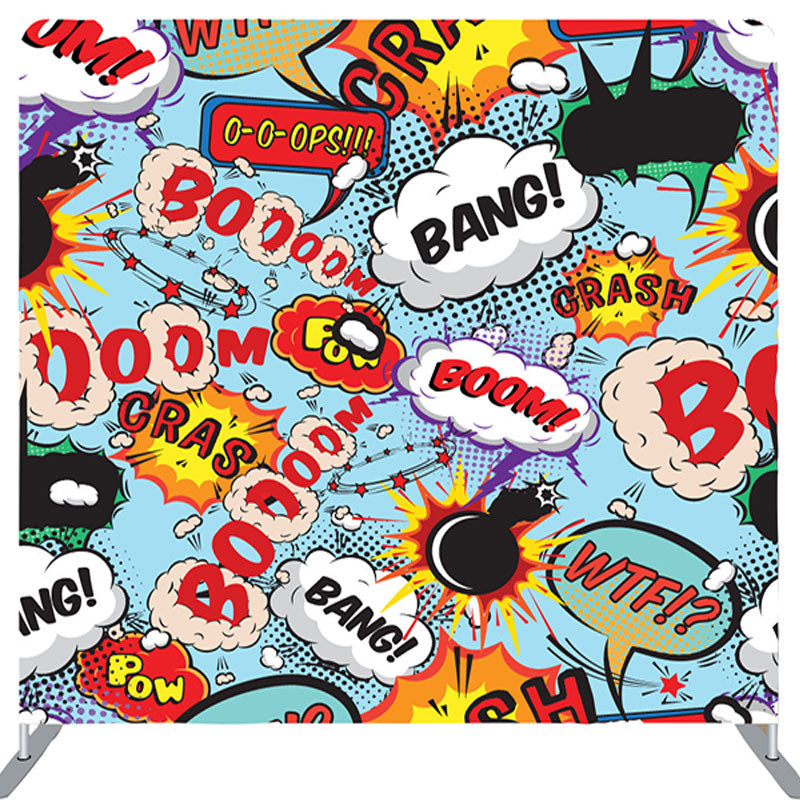 Lofaris Boom Bang Comic Style Fabric Backdrop For Party Decor