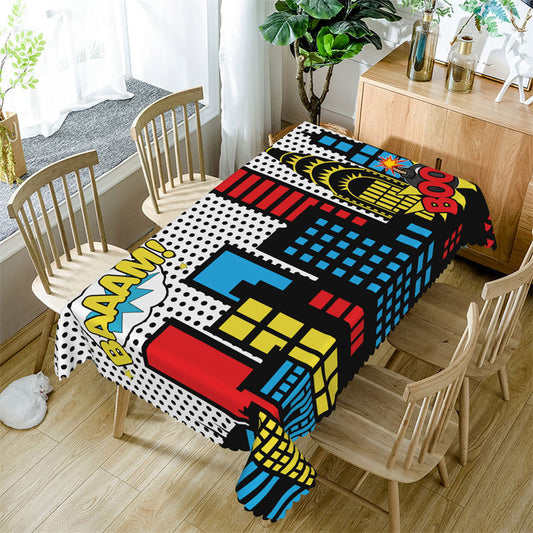 Lofaris Boom Comics Pop Art Image Print Retro Tablecloth