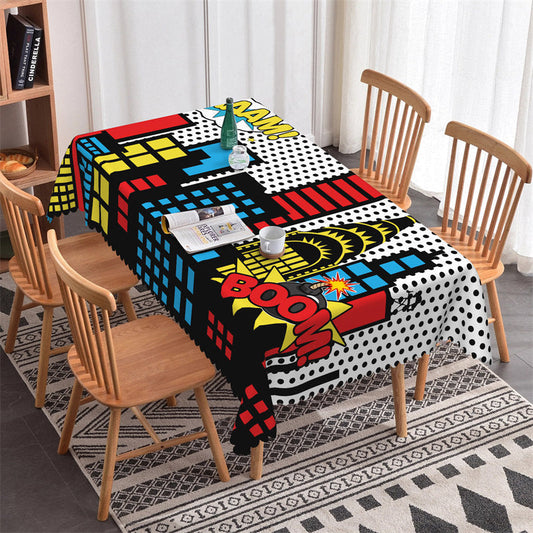 Lofaris Boom Comics Pop Art Image Print Retro Tablecloth