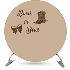 Lofaris Boot Or Bow Brown Pattern Round Baby Shower Backdrop