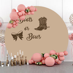Lofaris Boot Or Bow Brown Pattern Round Baby Shower Backdrop