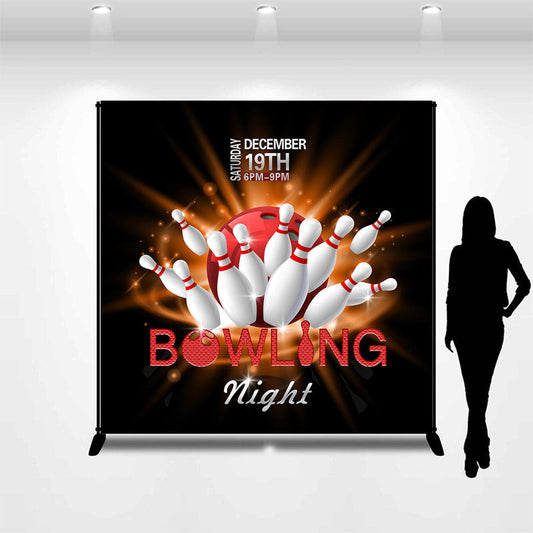 Lofaris Bowling Night Personalized Birthday Party Backdrop