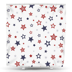 Lofaris Boy American Flag Blue Red Stars Shower Curtain
