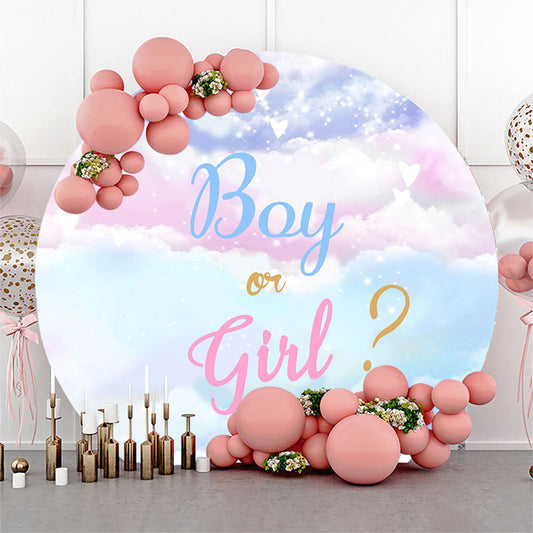 Lofaris Cute Gender Reveal Round Baby Shower Backdrop