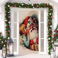 Lofaris Boy Santa Claus Christmas Door Cover Decoration