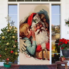 Lofaris Boy Santa Claus Christmas Door Cover Decoration
