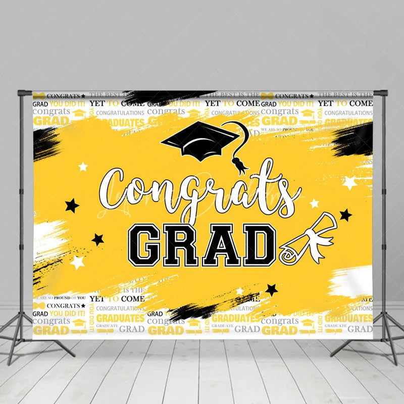 Lofaris Bright Color Graffiti Congrats Grad Party Backdrop