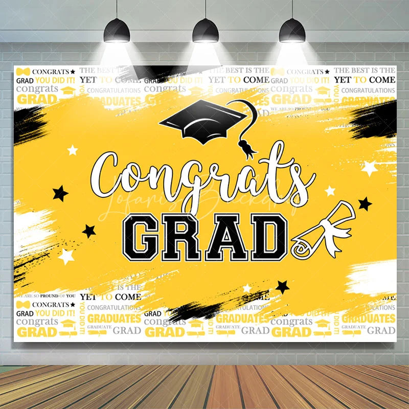 Lofaris Bright Color Graffiti Congrats Grad Party Backdrop