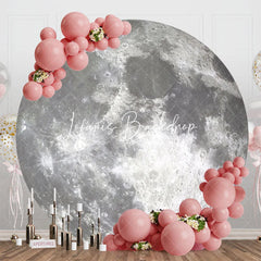 Lofaris Bright Moon Surface Craters Circle Birthday Backdrop