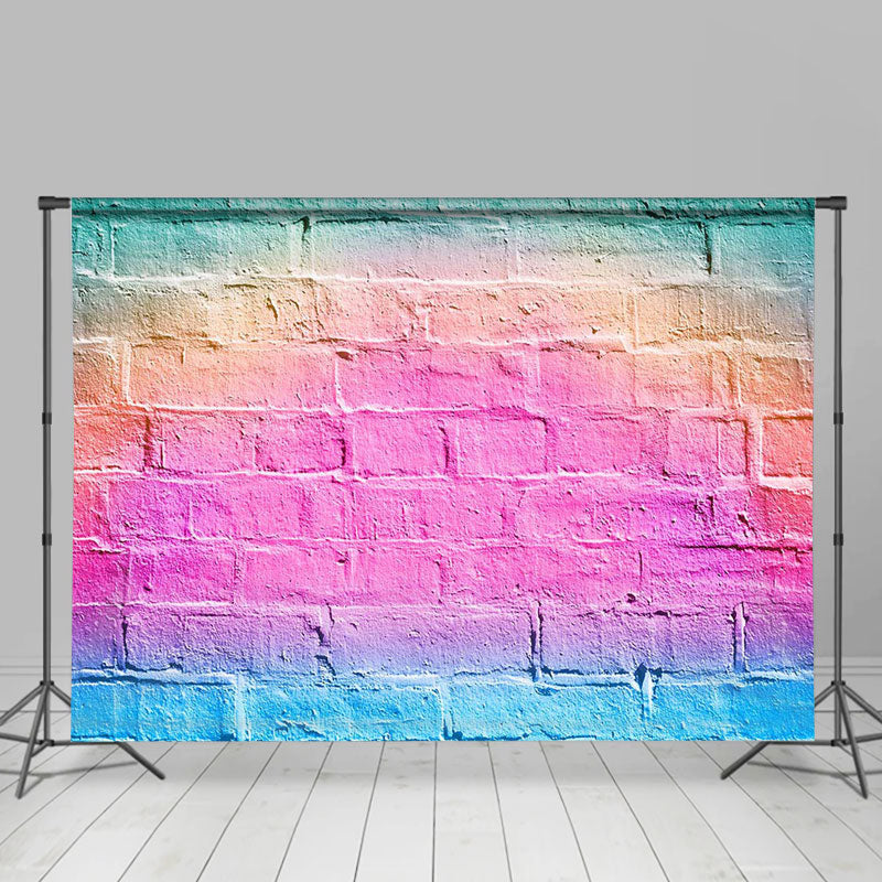 Bright Multicolored Brick Wall Photoshoot Backdrop - Lofaris