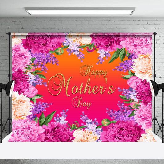 Lofaris Bright Purple Yellow Flowers Mothers Day Backdrop