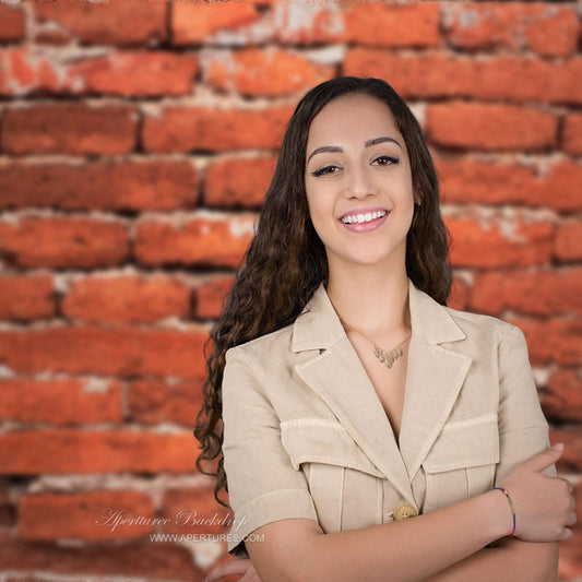 Lofaris Bright Red Brick Wall Backdrop For Portrait Photography