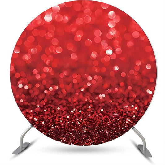 Lofaris Bright Red Glitter Bokeh Round Backdrop For Birthday