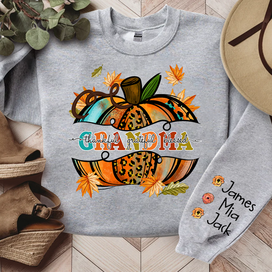 Lofaris Bright Yellow Pumpkin Fall Grandma Custom Sweatshirt