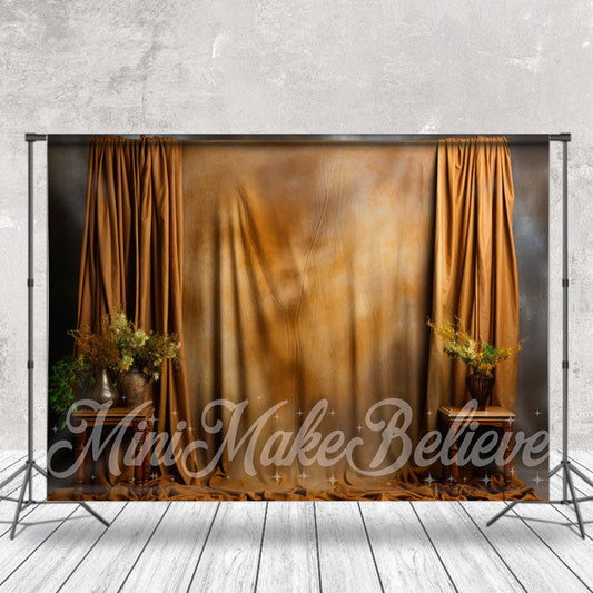 Lofaris Brown Abstract Curtain Vases Photo Booth Backdrop
