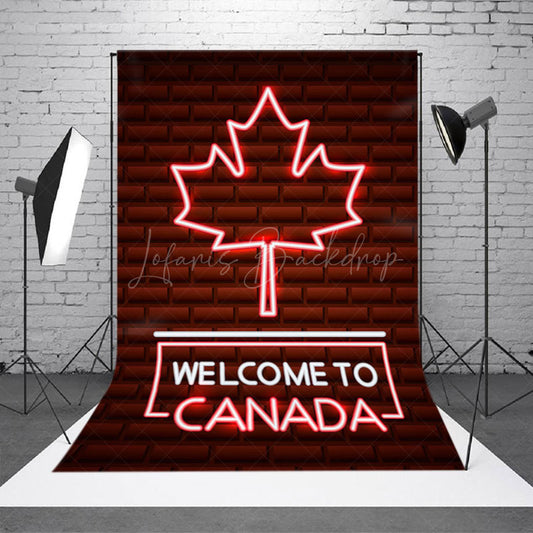 Lofaris Brown Brick Wall Welcome To Canada Party Backdrop