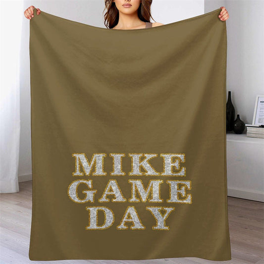Lofaris Brown Glitter Gold Stroke Personalized Name Blanket