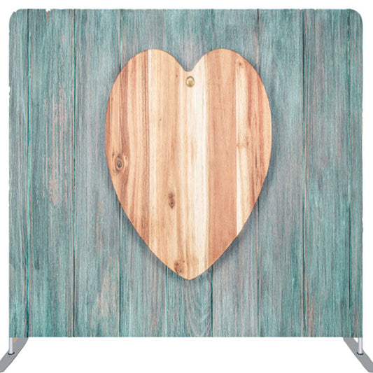 Lofaris Brown Heart Moss Green Wood Birthday Backdrop Cover