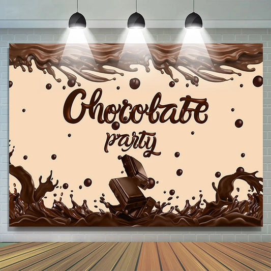 Lofaris Brown Homemade Chocolate Party Backdrop For Kids