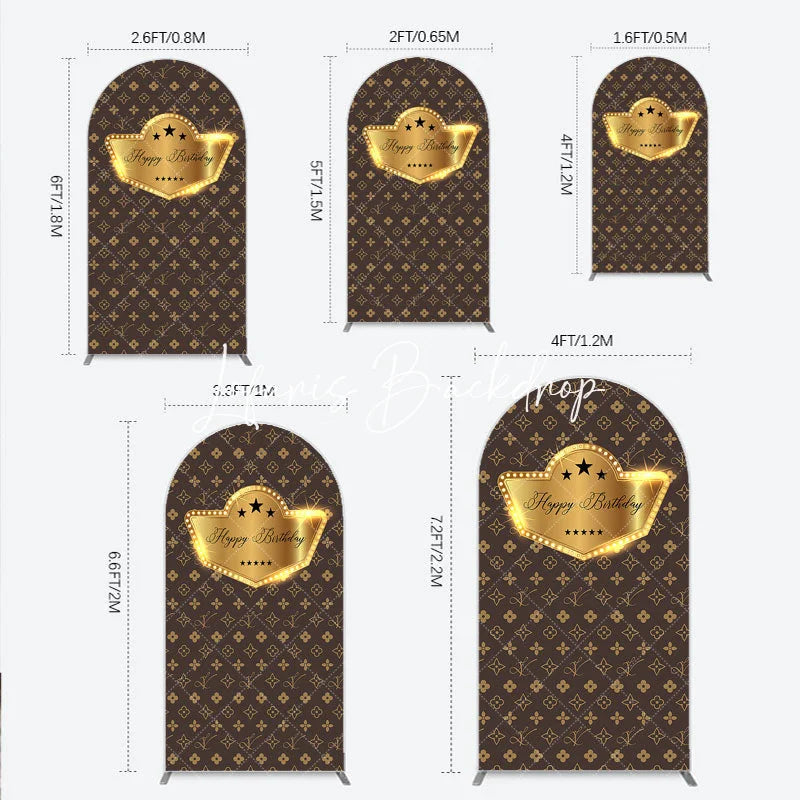 Lofaris Brown Luxury Leather Brand Arch Birthday Backdrop