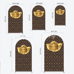 Lofaris Brown Luxury Leather Brand Arch Birthday Backdrop
