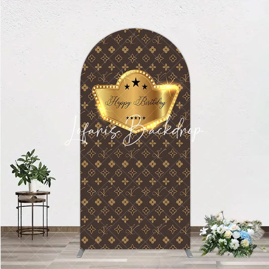 Lofaris Brown Luxury Leather Brand Arch Birthday Backdrop