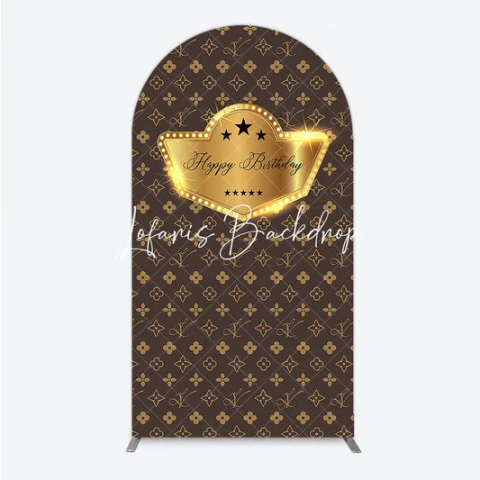 Lofaris Brown Luxury Leather Brand Arch Birthday Backdrop