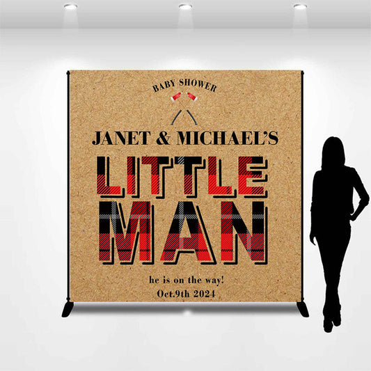 Lofaris Brown Paper Custom Name Baby Shower Backdrop For Boy