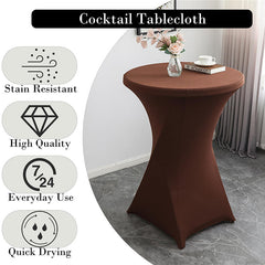 Lofaris Brown Spandex Stretch Cocktail Banquet Tablecloths