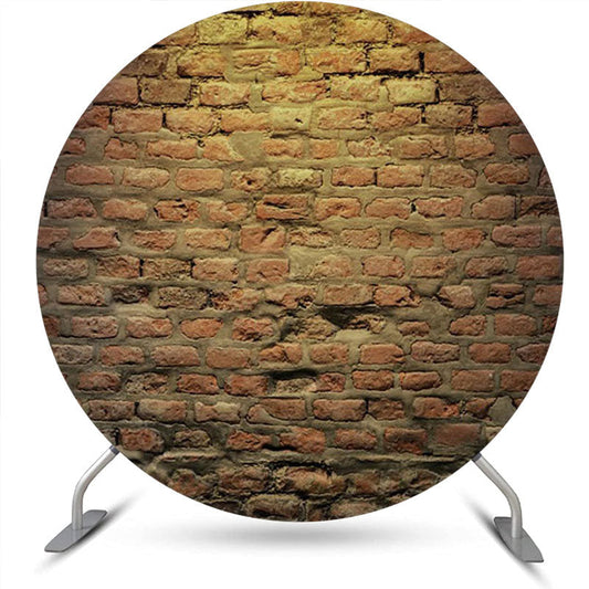 Lofaris Brown Vintage Brick Wall Round Backdrop For Birthday
