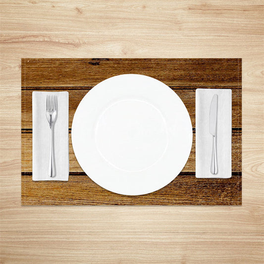 Lofaris Brown Wood Color Fabric Dining Set Of 4 Placemats