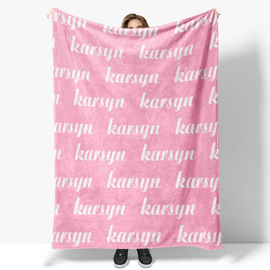 Lofaris Brush Letter Customized Name Blanket For Adult Gift